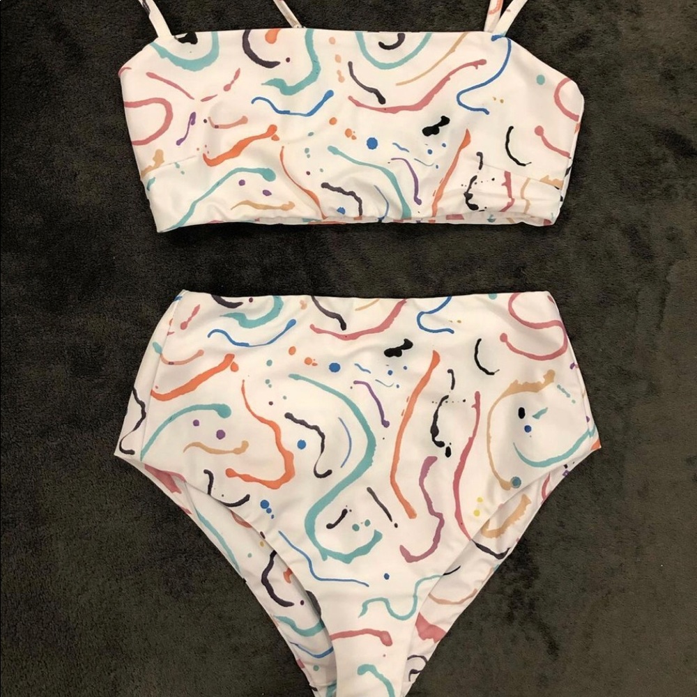 Colorful high waisted bikini